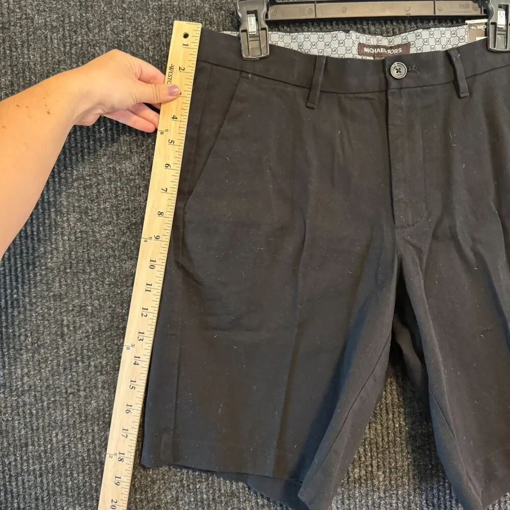 Michael Kors Mens Stretch Cotton Chino Shorts Black W30 NWT